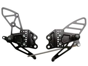 Kawasaki ZX-10R Ninja Adjustable Rear Sets - Vortex Racing - Adjustable - Black - `04-`05